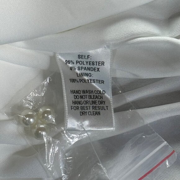 LULUS Women's Dress White Sleeveless Pearl Embellished Neckline Stretch Size XS - Picture 15 of 16